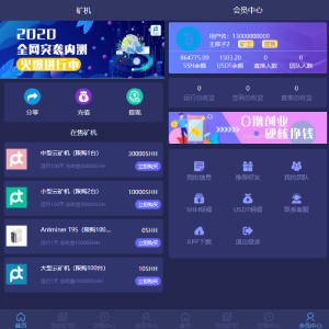 USDT矿机系统/虚拟币分红/区块链算力/USDT交易-666源码