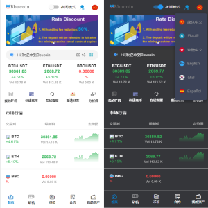 全开源Bbank多语言交易所二开平台币/矿机系统/分析师/币币合约交易系统源码-666源码