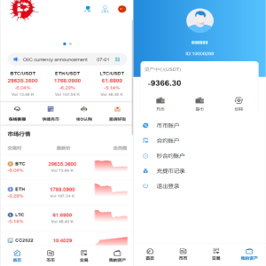 二开版交易所/游客登录试玩/币币秒合约交易所/区块链交易系统-666源码